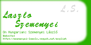 laszlo szemenyei business card